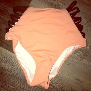 Vs pink high waisted peach bikini bottoms